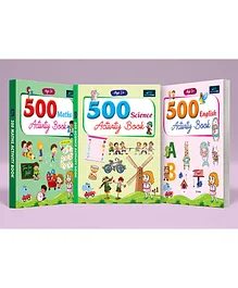500 Activity Books Maths Science English Pack Of 3 - English