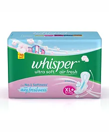 Whisper Ultra Soft Air Fresh Sanitary Napkins Extra Large Plus- 30 Pieces