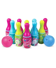 Itoys Unicorn Theme Generic Bowling Play Set Pack of 12 - Multicolor
