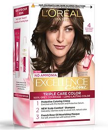 Loreal Paris Excellence Creme Hair Colour 4 Natural Dark Brown - 72 ml 100 g