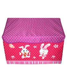 Muren Toy Organizer Storage box for kid with Top Lid - Pink Red