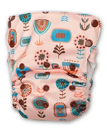 Just Bumm 100% Organic Cotton Aurora Max Reusable Cloth Diaper with Insert - Peach 