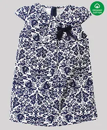 Nino Bambino 100% Organic Cotton Short Sleeves Floral Print Top - Blue