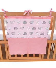 Little By Little 100% Organic Cotton Sheep Printed Cot Bag - Pink