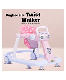Baybee Lite 2 in 1 Twist Baby Round Activity Musical Walker - Pink