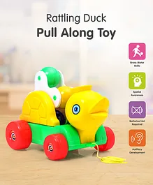 Rattling Duck Pull Along Toy - Yellow