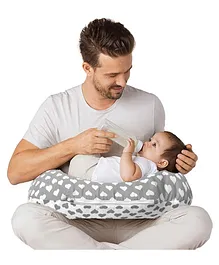 VParents Rosy Multipurpose Feeding Nursing Cum Maternity Pillow - Grey