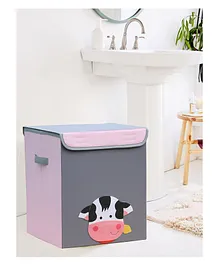 SNM Lori Cow Large Storage Cum Laundry Box With Removable Lid - Multicolour