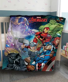 Sassoon Marvel Avengers Cartoon Printed Warm Blanket for Baby - Multicolor