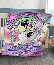 Sassoon Minnie Mouse Unicorn Cartoon Printed Warm Blanket - Purple White