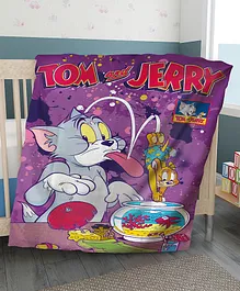 Sassoon Tom & Jerry Cartoon Printed Warm Blanket - Purple Red