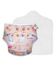 SuperBottoms Free Size UNO Cloth Diaper Pixie Dust Print - Multicolour