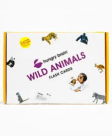 Hungry Brain A5 Wild Animals Flash Cards - 24 Pieces