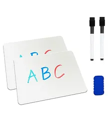 SYGA 4 Pieces A4 Double Sided Small Whiteboard With 1 Pen & Eraser