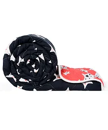 Divine Casa Ultra Soft Reversible Single Bed Comforter Abstract Print - Black Pink