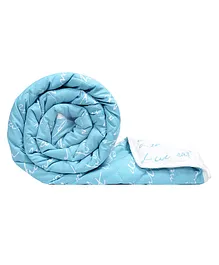 Divine Casa Ultra Soft Microfiber Polyester Reversible Double Bed Comforter Abstract Print- Blue White