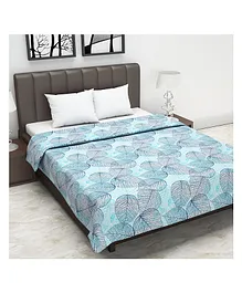 Divine Casa Cotton 120 GSM Double Bed AC Dohar Geometric Print - Blue