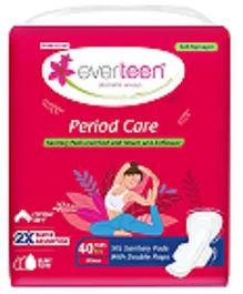 Everteen XXL Cotton Soft Top Layer Sanitary Napkin Pads With Neem & Safflower - 40 Pieces