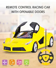 Remote Control Racing Car with Openable Doors - Yellow