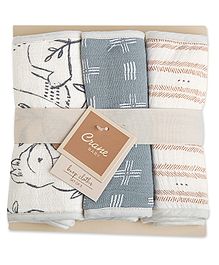 Crane Baby Ezra Collection Burp Cloth Pack of 3 - Multicolour