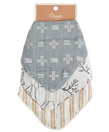 Crane Baby Ezra Collection Bandana Bib Pack of 3 - Multicolour