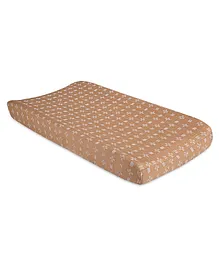 Crane Baby Ezra Collection Quilted Change Pad Cover - Brown