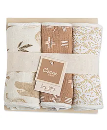 Crane Baby Kendi Collection Burp Cloth Pack of 3 - Multicolour