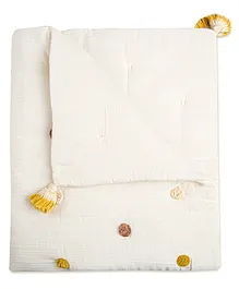 Crane Baby Kendi Collection Pom Pom Blanket - White