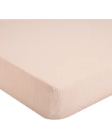Crane Baby 100% Cotton Muslin Crib Fitted Sheet - Light Pink