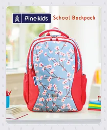 Pine Kids School Backpack Spring Print Blue - 18 Inches