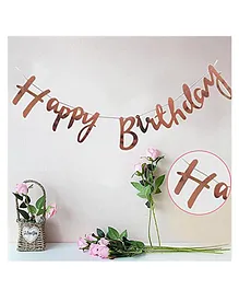 Johra Happy Birthday Decoration Banner With Name - Rosegold