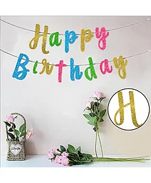  Johra Happy Birthday Decoration Banner With Name - Multicolor