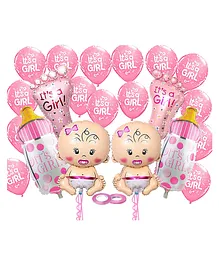  Johra Baby Shower Decoration Combo Pink - Pack Of 28