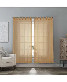 Hippo Loop Curtain Pack of 2 Beige - 4.5 x 4.5 Feet