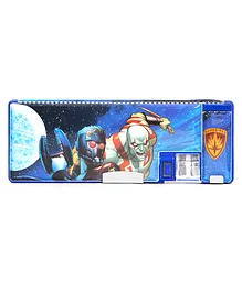 Gluman Magnetic Pencil Box With Sharpner 40070 Guardians of the Galaxy Print - Royal Blue