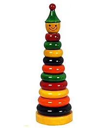 MiniLeaves Wooden Rainbow Stacking Ring Tower Multicolour - 10 Pieces