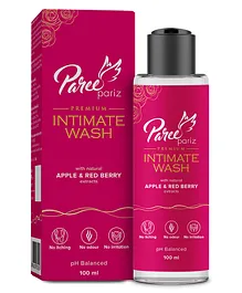 Paree Pariz Premium Intimate Wash with Apple and Berry Extracts Liquid Wash for Women Prevent Itching and Dryness Balance PH 100ML