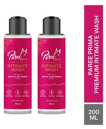 Paree Pariz Premium Intimate Wash with Apple and Berry Extracts Liquid Wash for Women Prevent Itching and Dryness Balance PH 200ML (Combo of 2)
