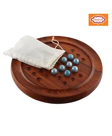 ShrijiCrafts Handmade Wooden Brainvita Board Game - Brown