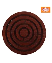 ShrijiCrafts Wooden Labyrinth Ball Maze Puzzle Game - Brown