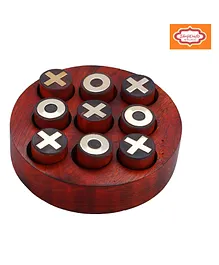 ShrijiCrafts Wooden Noughts And Crosses Game - Red