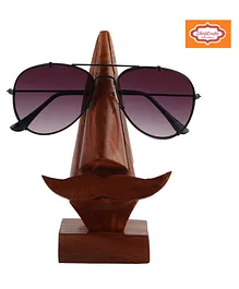 ShrijiCrafts Nose Shaped Spectacle Holder Wooden Eyeglass Stand - Brown