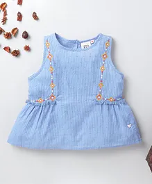 Ed-a-Mamma Sleeveless Embroidered Top - Blue