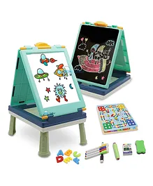 FunBlast Black and White Double Sided Easel Board - Sea Green