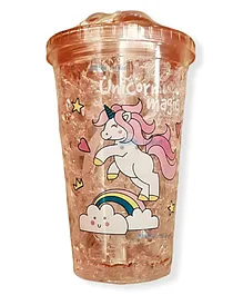 FunBlast Unicorn Tumbler with Straw 430 ml (Colour May Vary)
