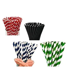 FunBlast Paper Drinking Straws Pack of 100 (Colour May Vary)