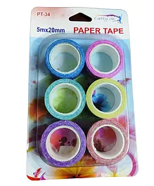 FunBlast Attractive Floral Design Paper Tapes Pack of 6 - Multicolor