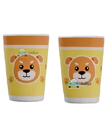 FunBlast Bamboo Fiber Glasses Puppy Design Pack of 2 Brown - 380 ml Each