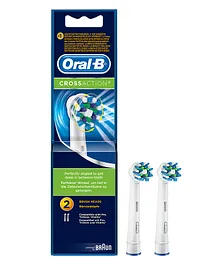 Oral-B Cross Action Replacement Refills Toothbrush Heads Pack Of 2 - Length 22 cm