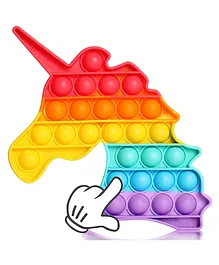D&Y Unicorn Shape Pop Bubble Stress Relieving Silicone Pop It Fidget Toy - Multicolour